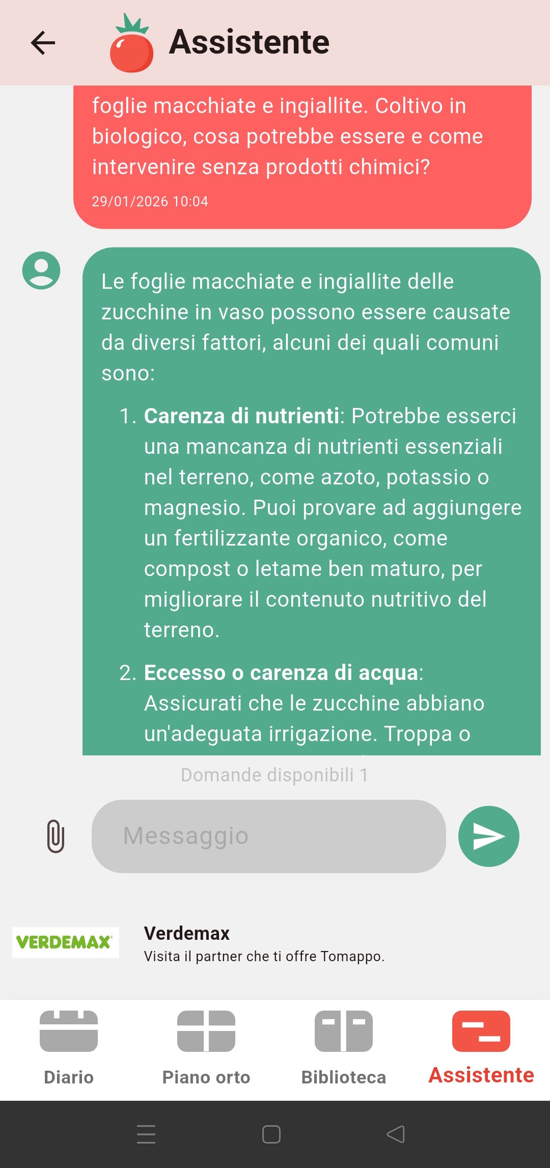 Screenshot dell’app Tomappo