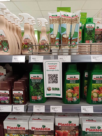 QR code Tomappo in garden center